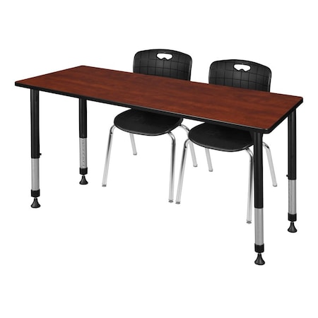 Regency Tables > Height Adjustable > Rectangular Table & Chair Sets, 60 W, 30 L, 23-34 H, Cherry MT6030CHAPBK40BK